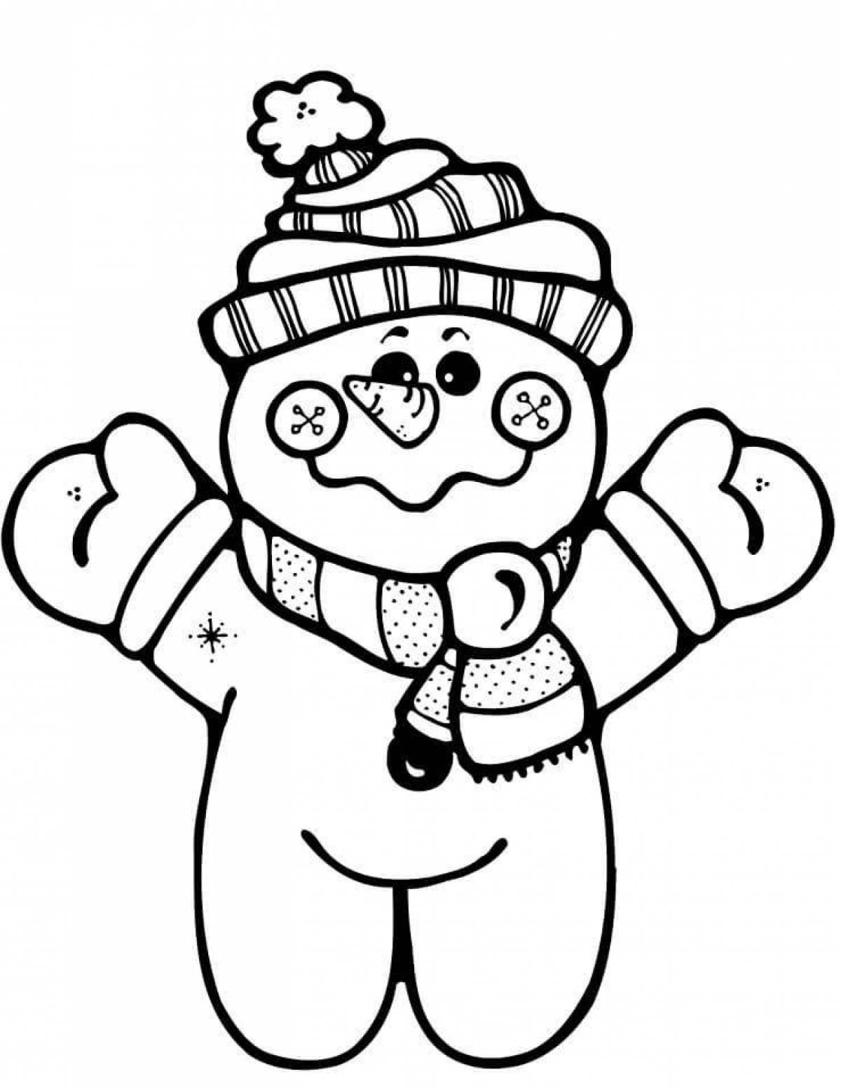 Shiny snowmen coloring page