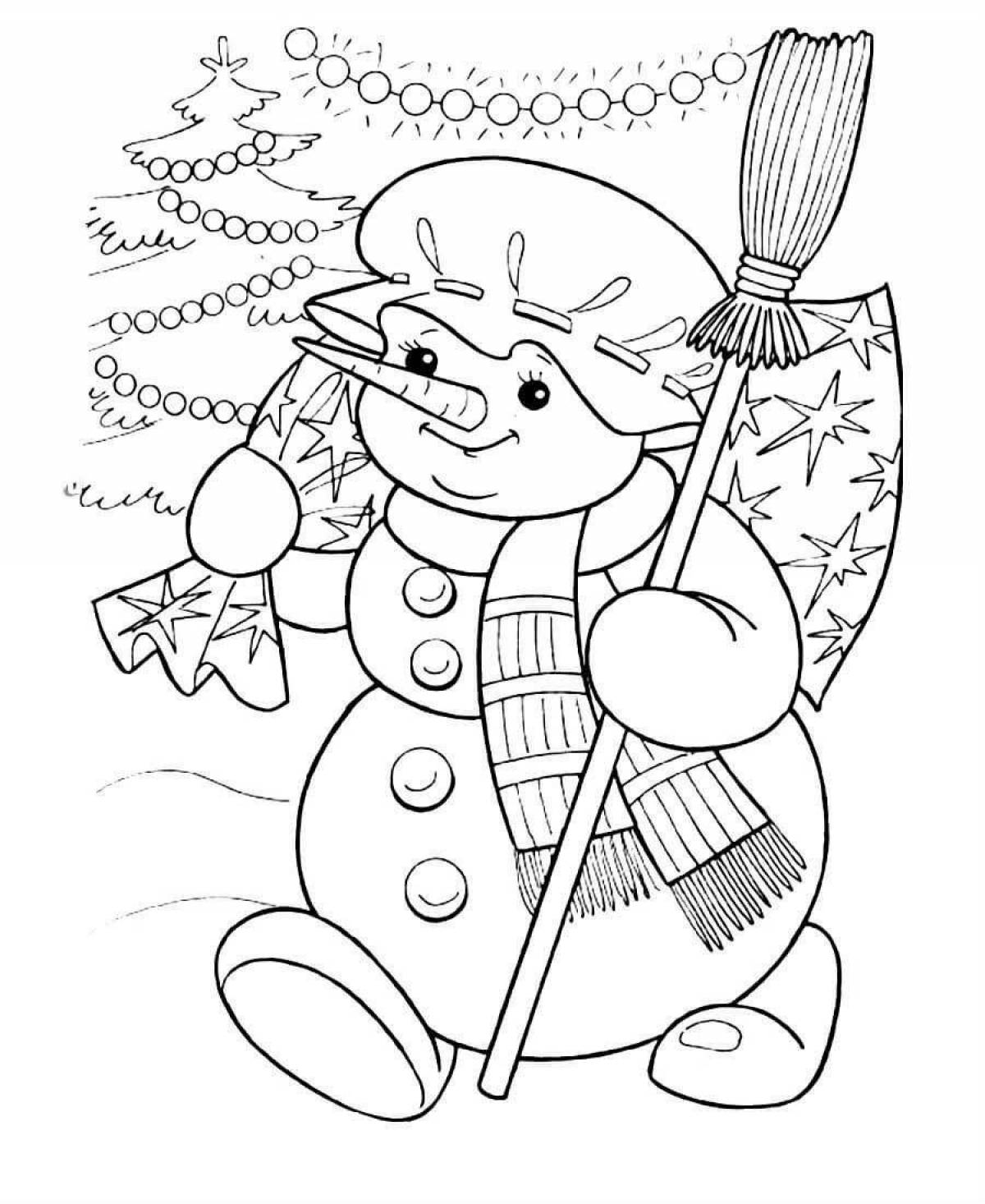 Glorious snowmen coloring page