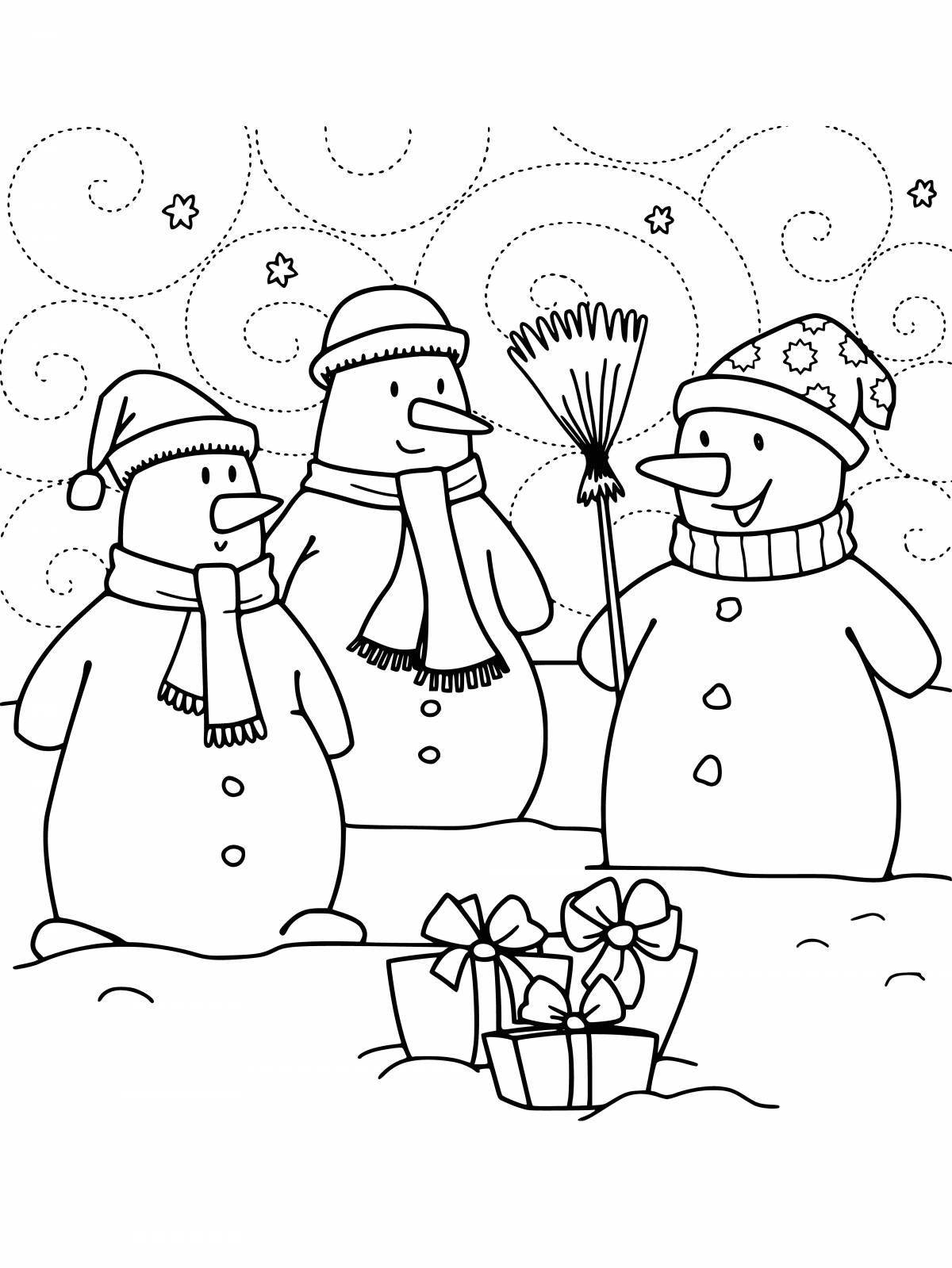 Great snowman coloring pages