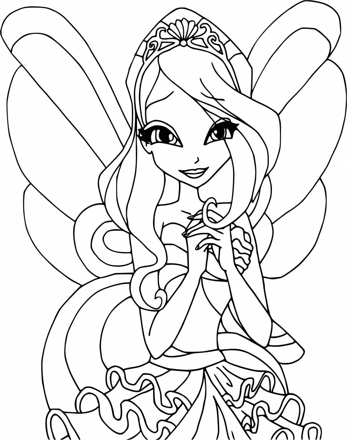 Bright coloring Winx girls