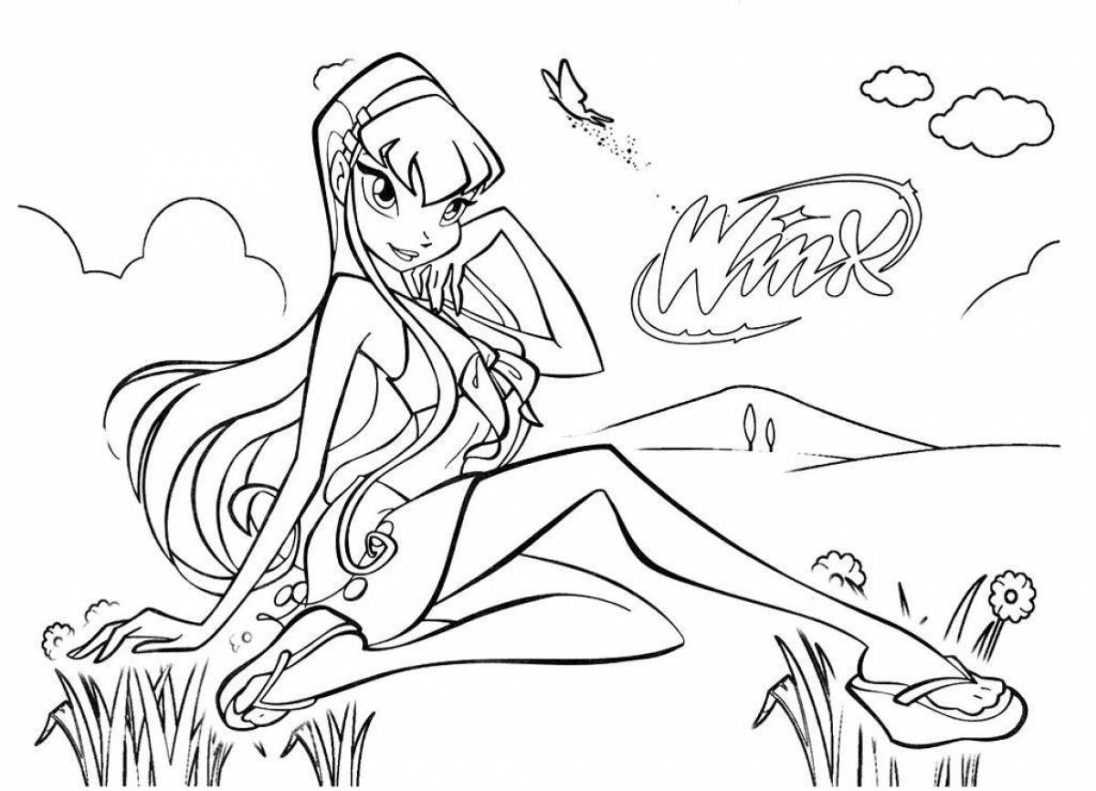 Fairytale coloring winx girls