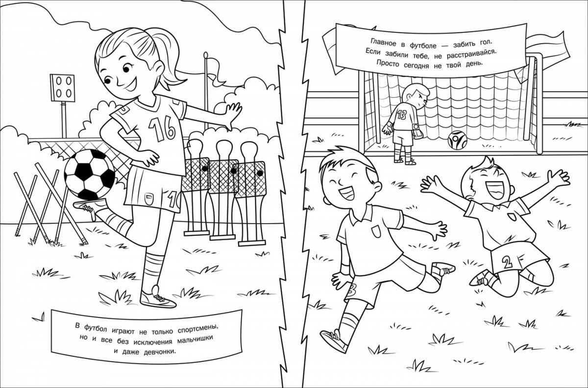 Exciting football coloring book for kids