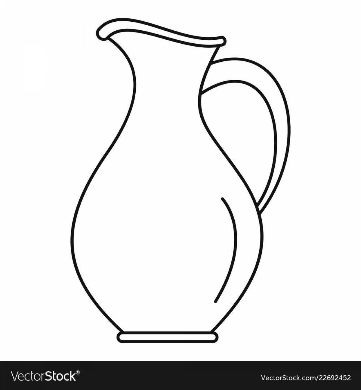 Playful jug coloring page for toddlers