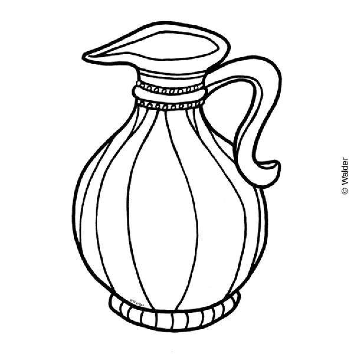 Glowing pitcher coloring page for kids
