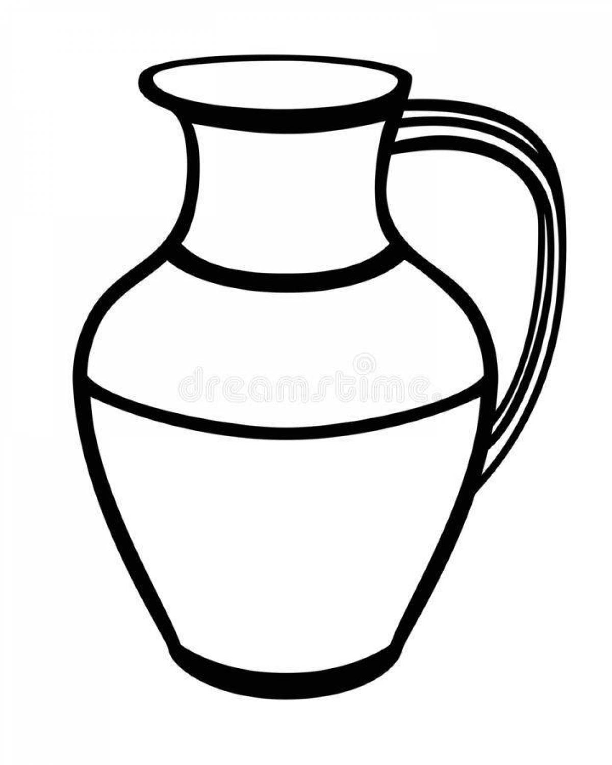 Colorful jug coloring for kids