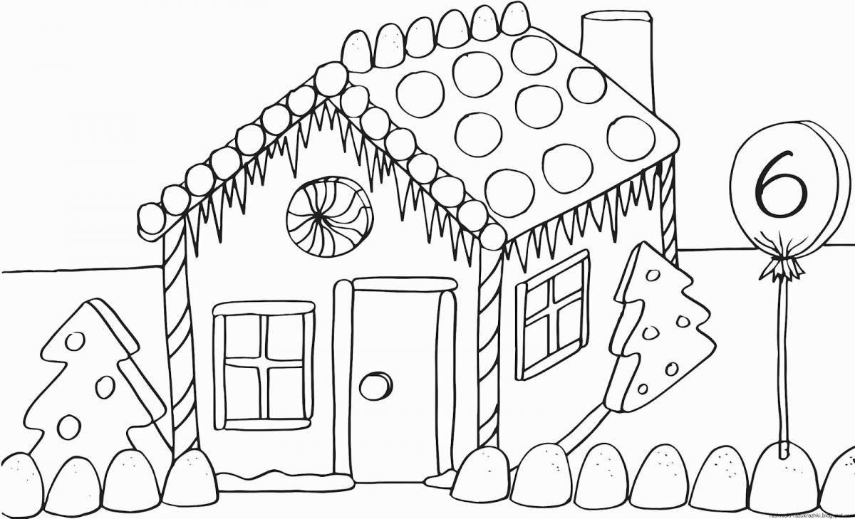 Adorable house coloring page for kids