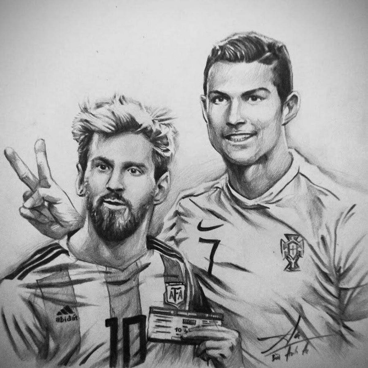 Coloring page dazzling ronaldo and messi