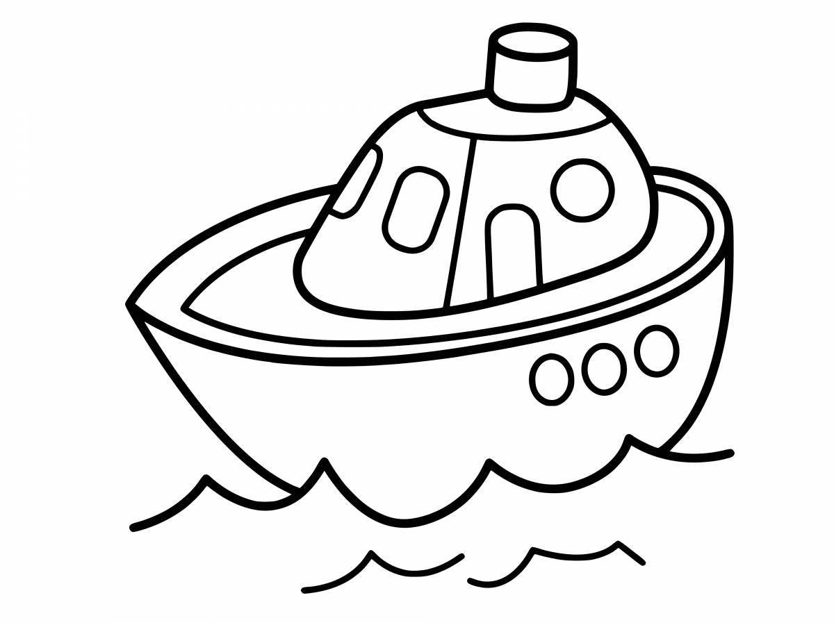 Shining boat coloring page for kids