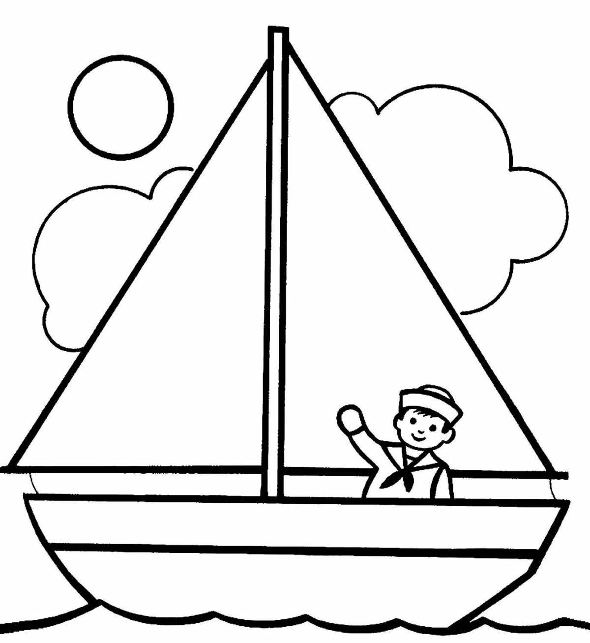 Colorific boat coloring page for kids