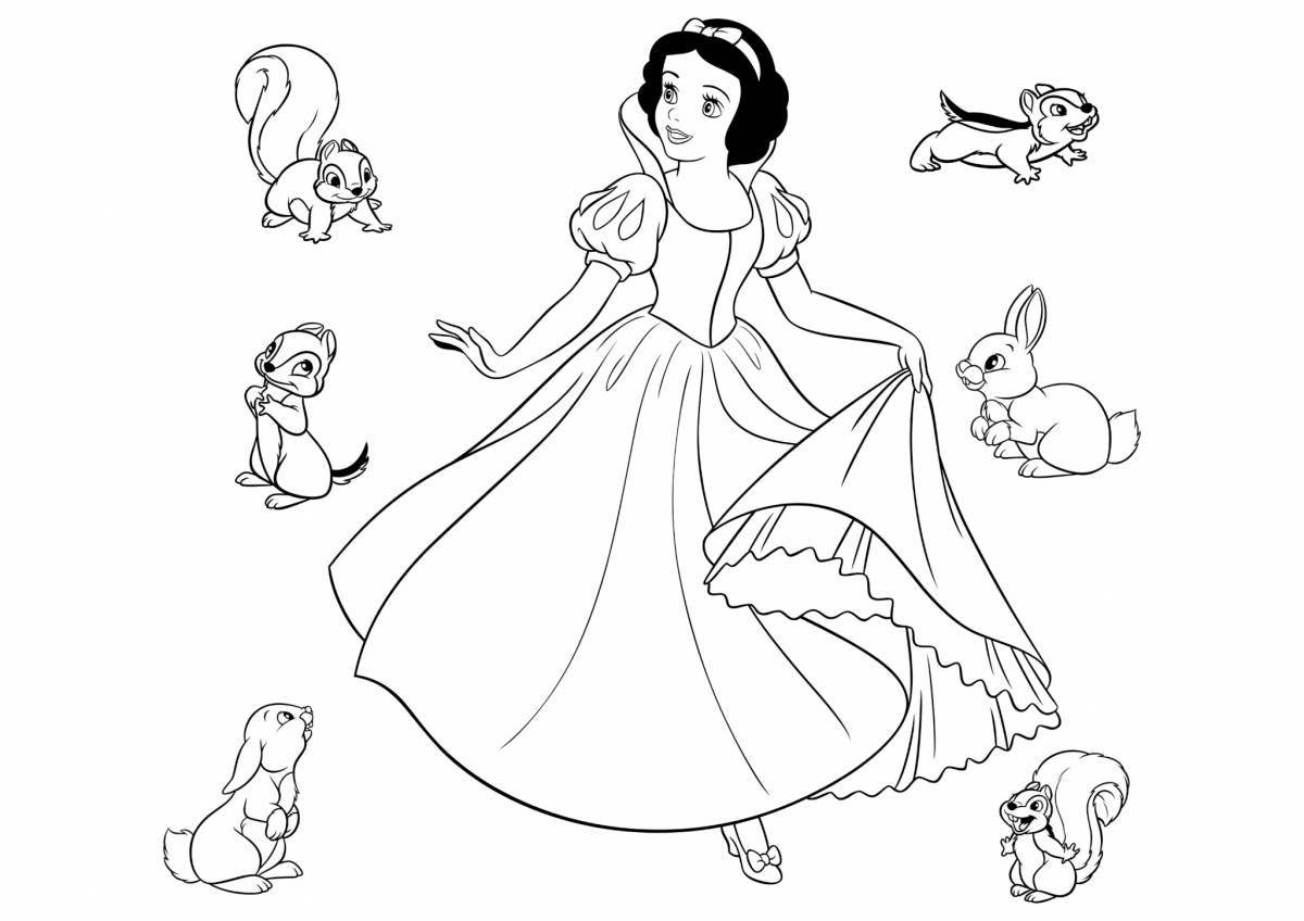 Fun coloring book for girls with Disney princesses