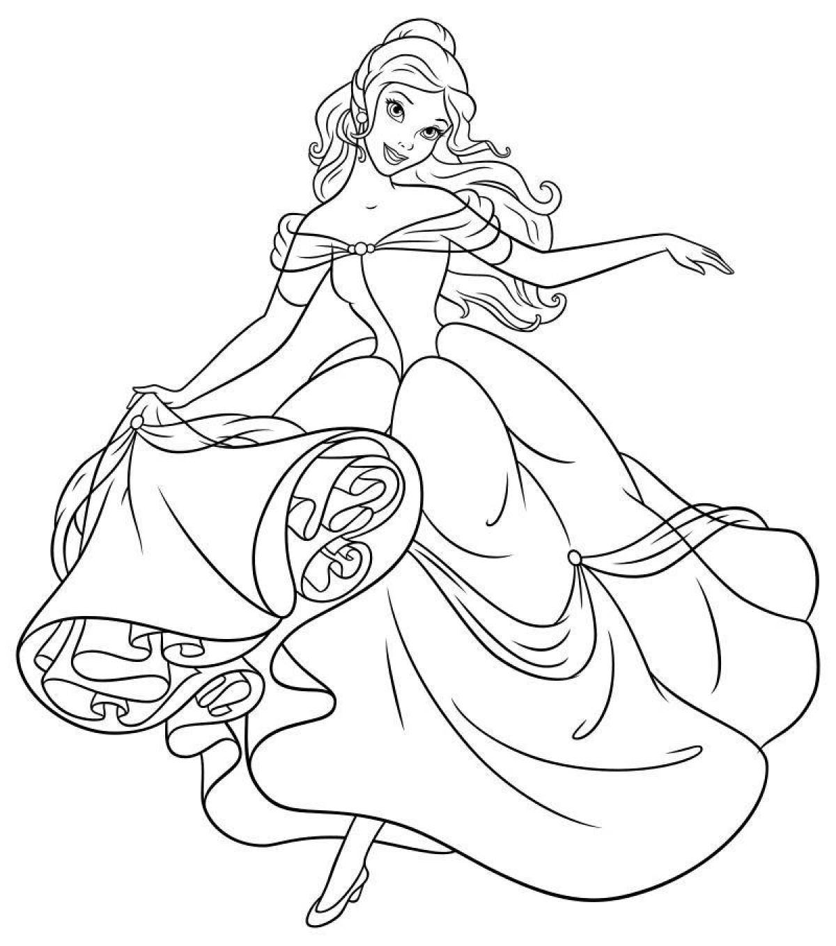 Nice coloring for girls with disney princesses