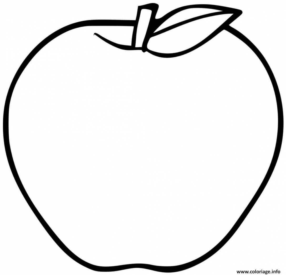 Раскраска сладкое яблоко для детей