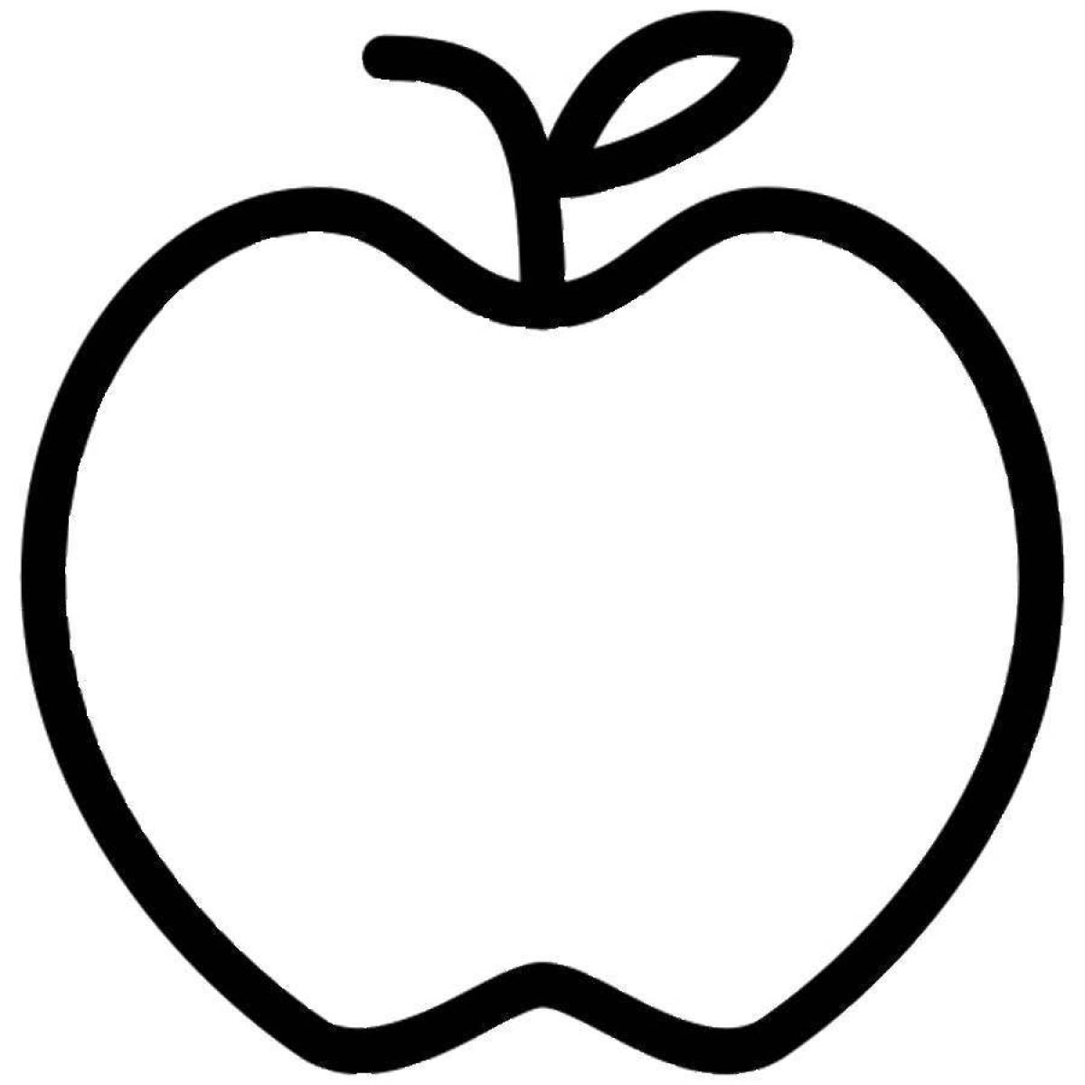 Colour coloring apple for children