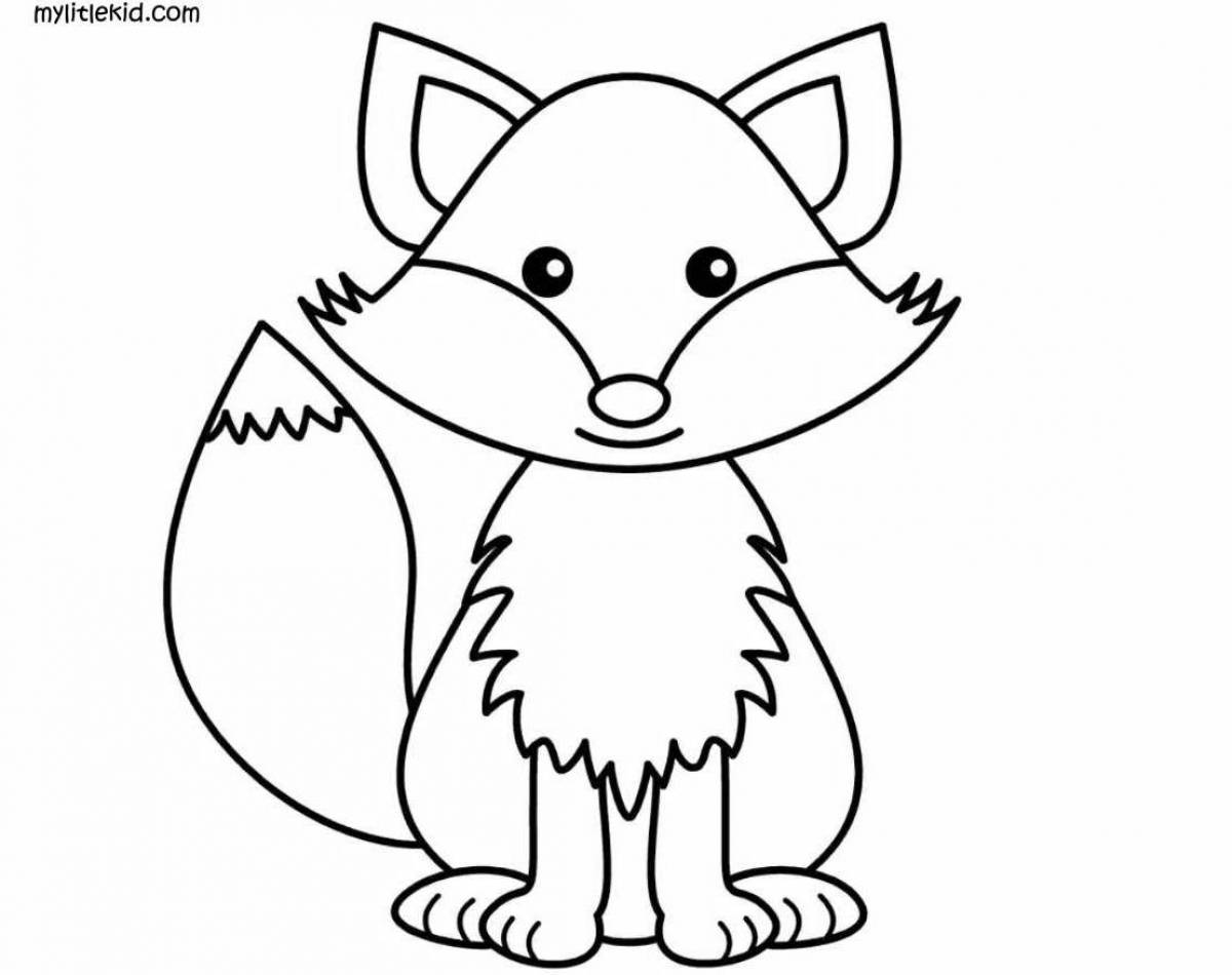 Bright fox coloring for kids