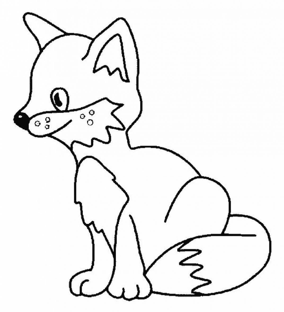Animated fox coloring for kids