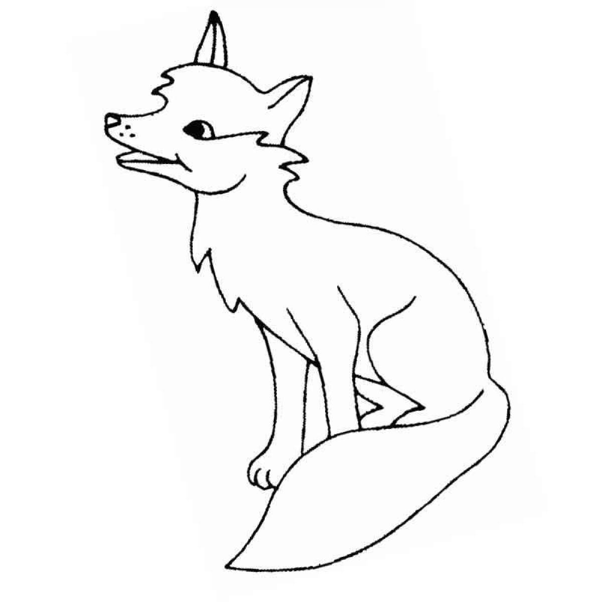 Playful fox coloring for kids
