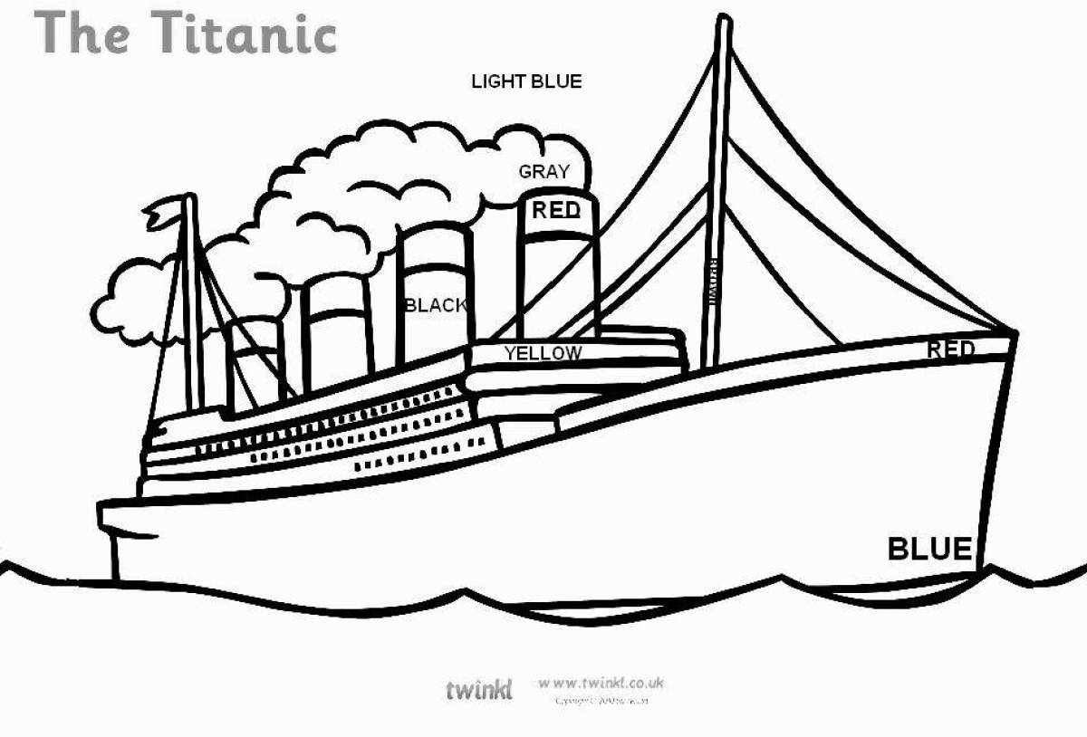 Titanic coloring book for kids