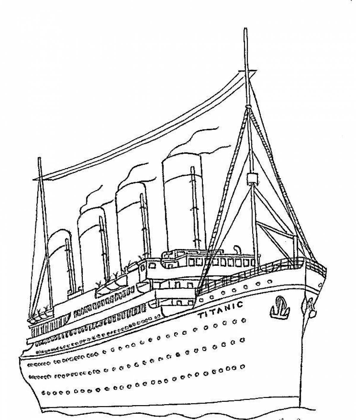 Great titanic coloring book for kids