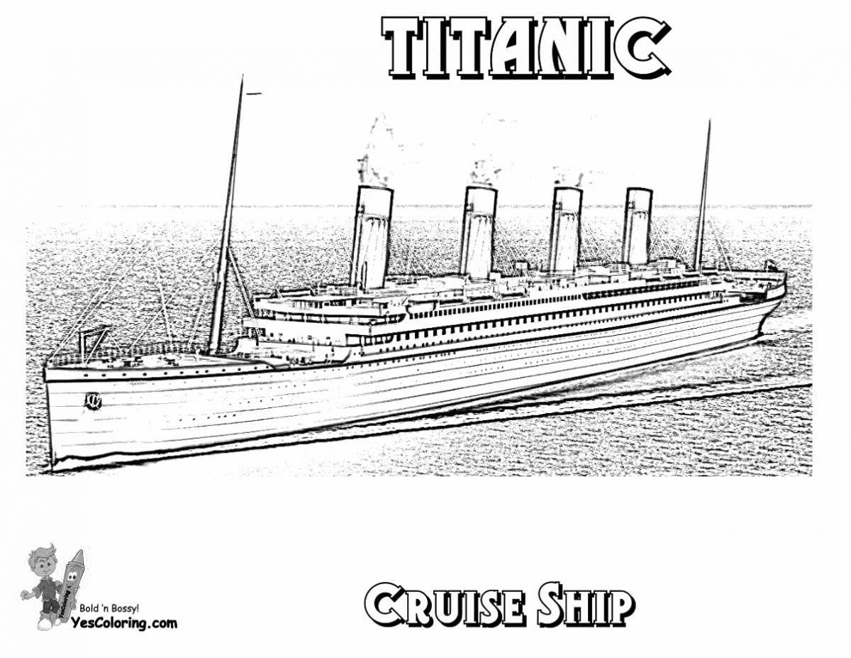 Titanic coloring page playful for kids
