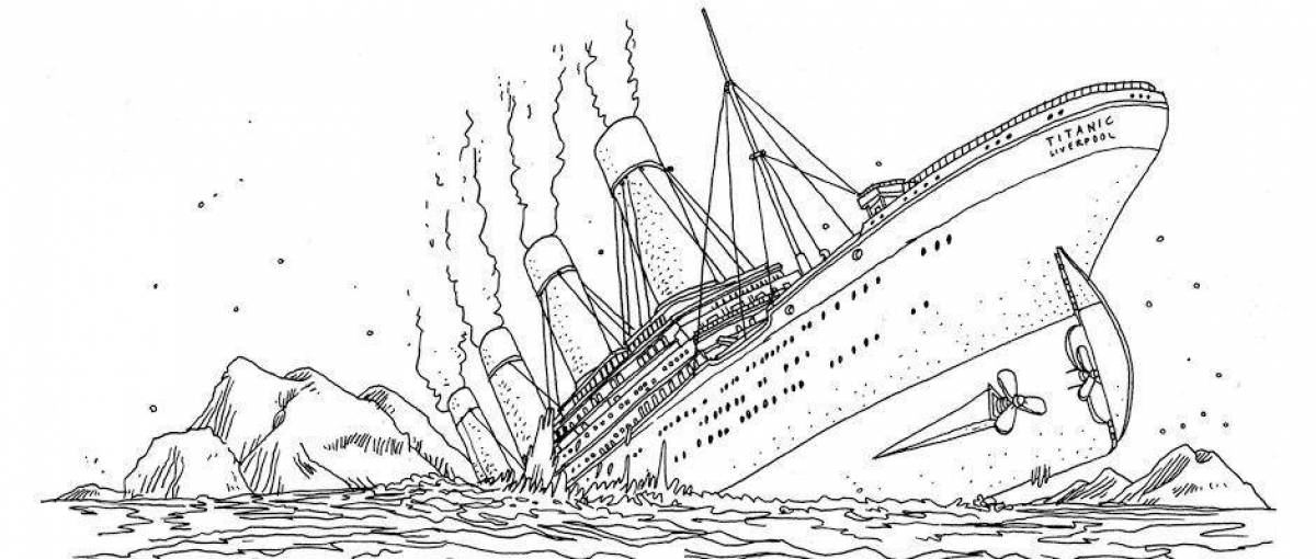 Fancy Titanic coloring book for kids