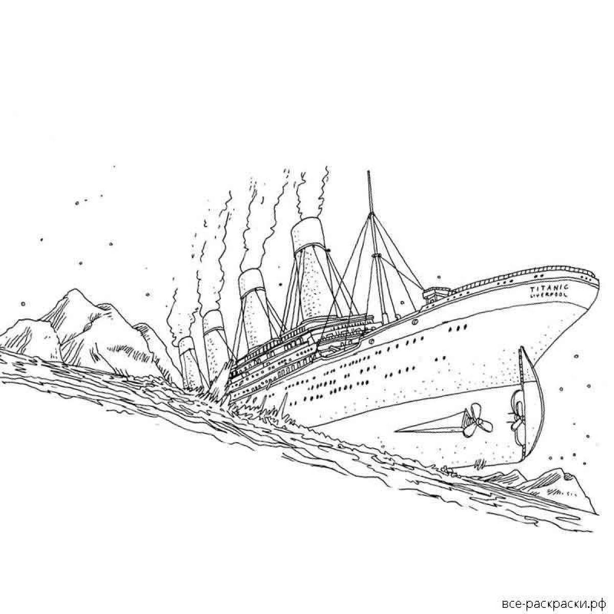 Sweet Titanic coloring for kids
