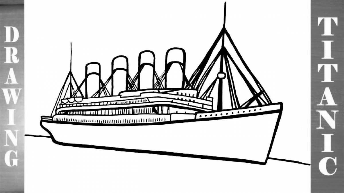 Funny titanic coloring book for kids