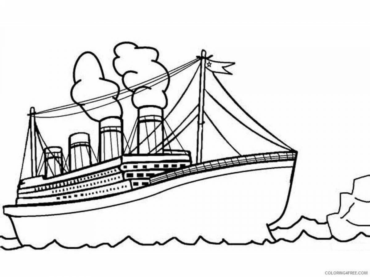 Exciting titanic coloring book for kids