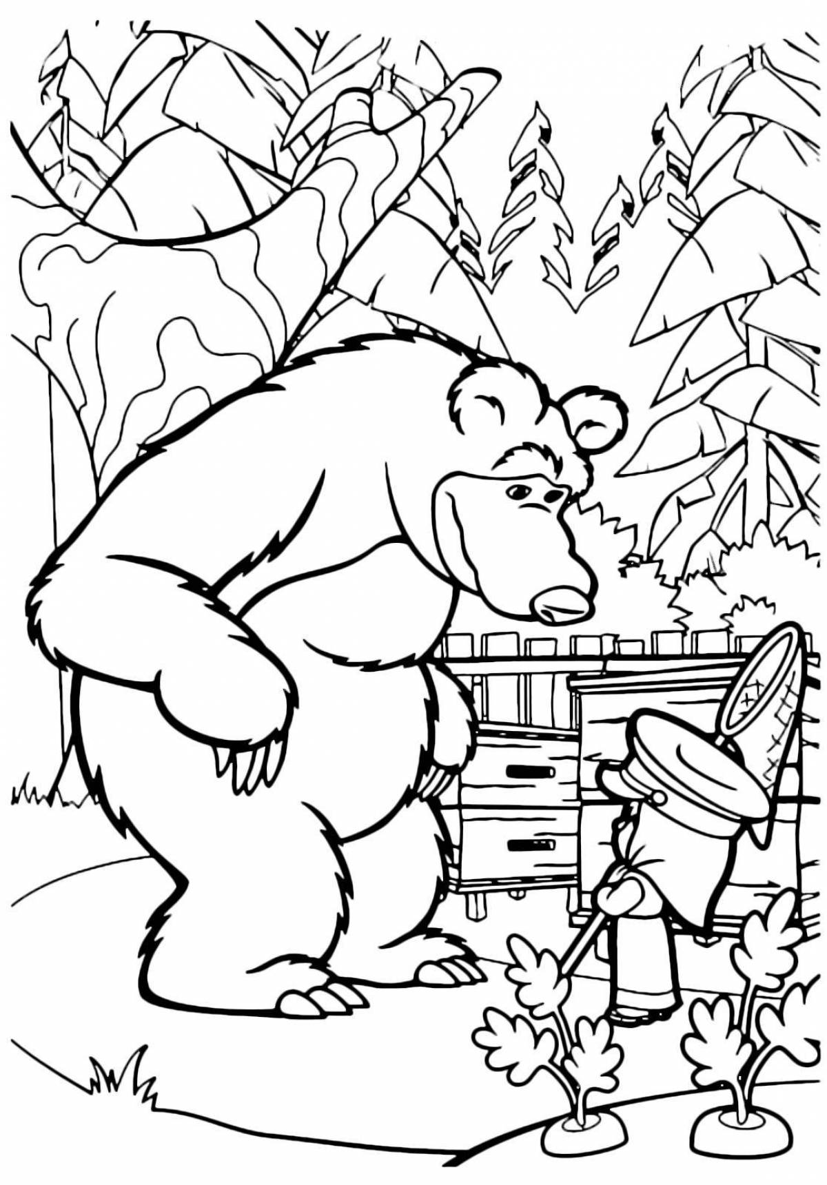 Charming masha and the bear coloring book
