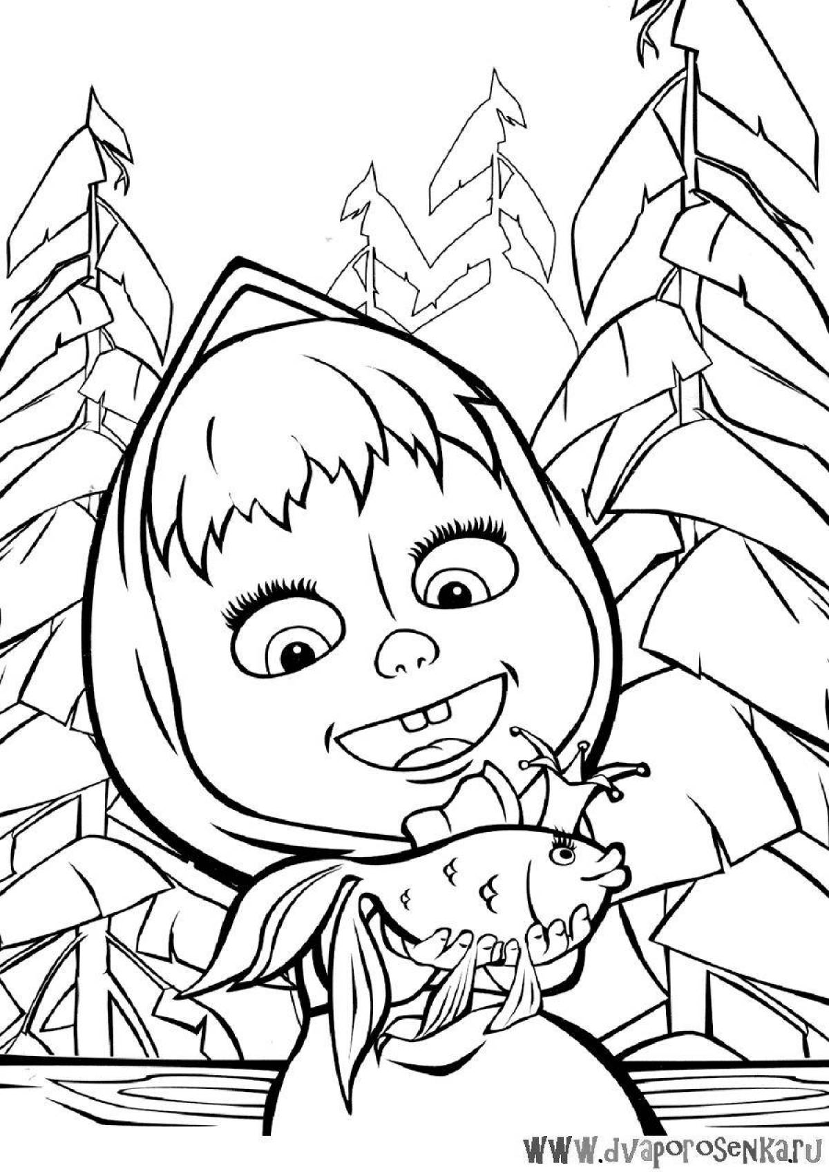 Gorgeous masha and the bear coloring book
