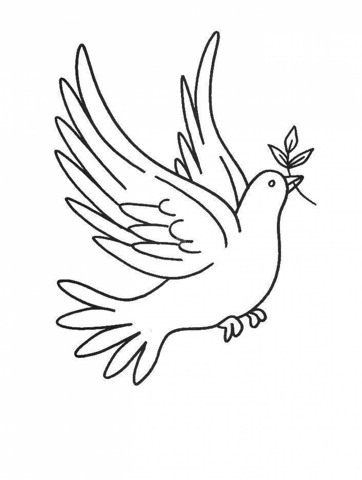Children's coloring dove of peace