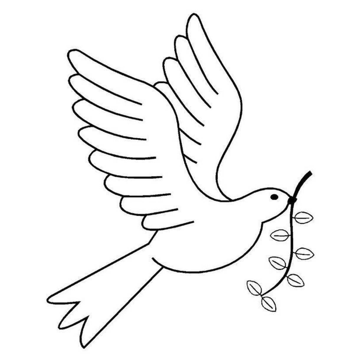 Shining Peace Dove coloring book for kids