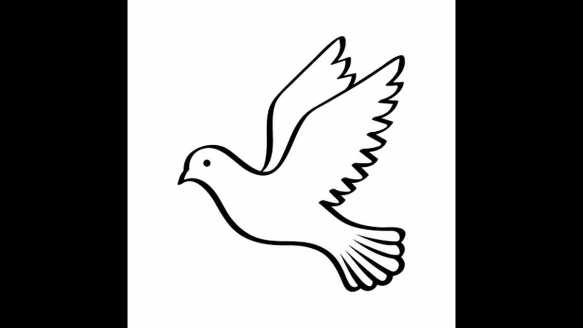 Coloring book for kids shiny dove of peace