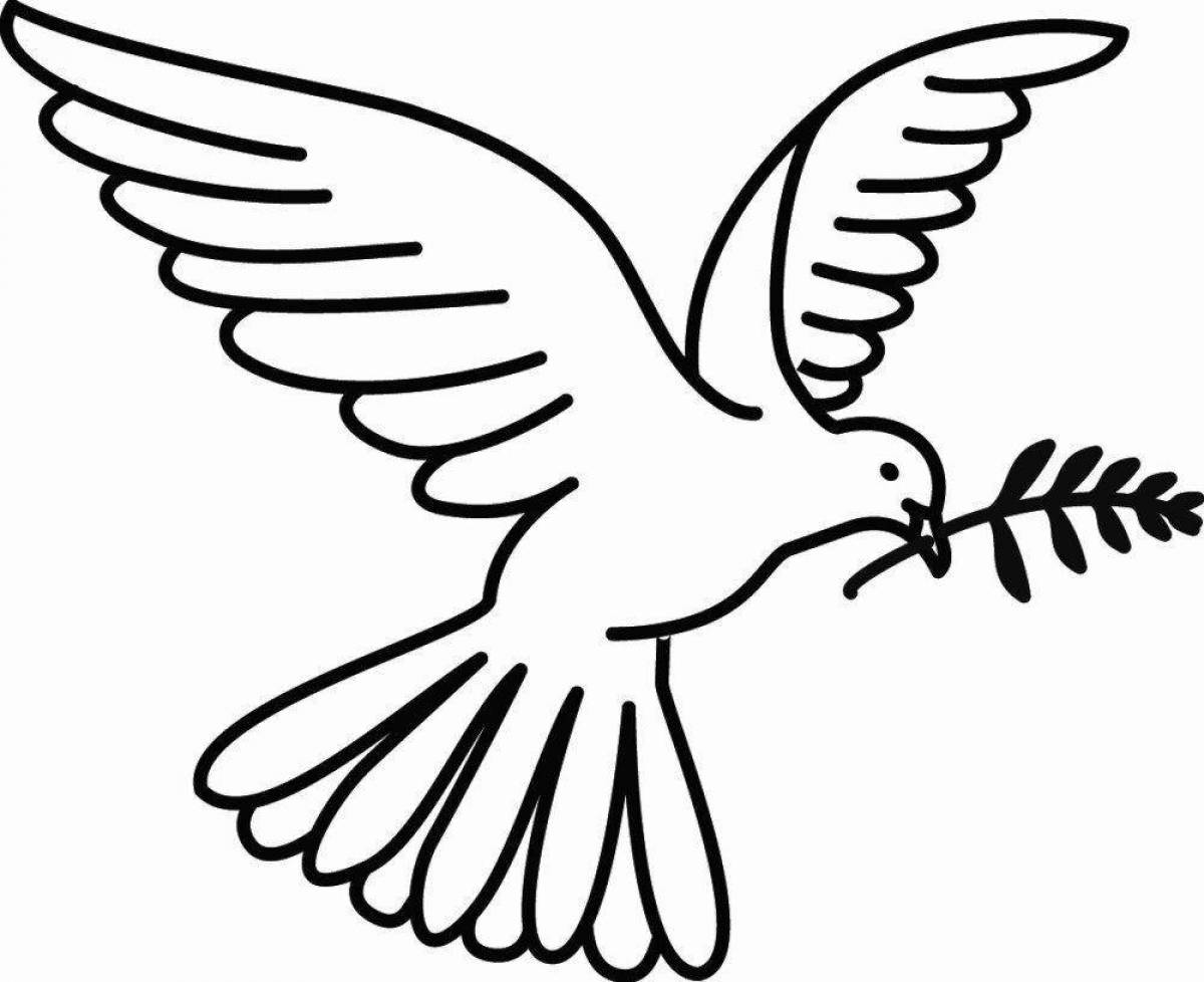 Glorious dove of peace coloring pages for children