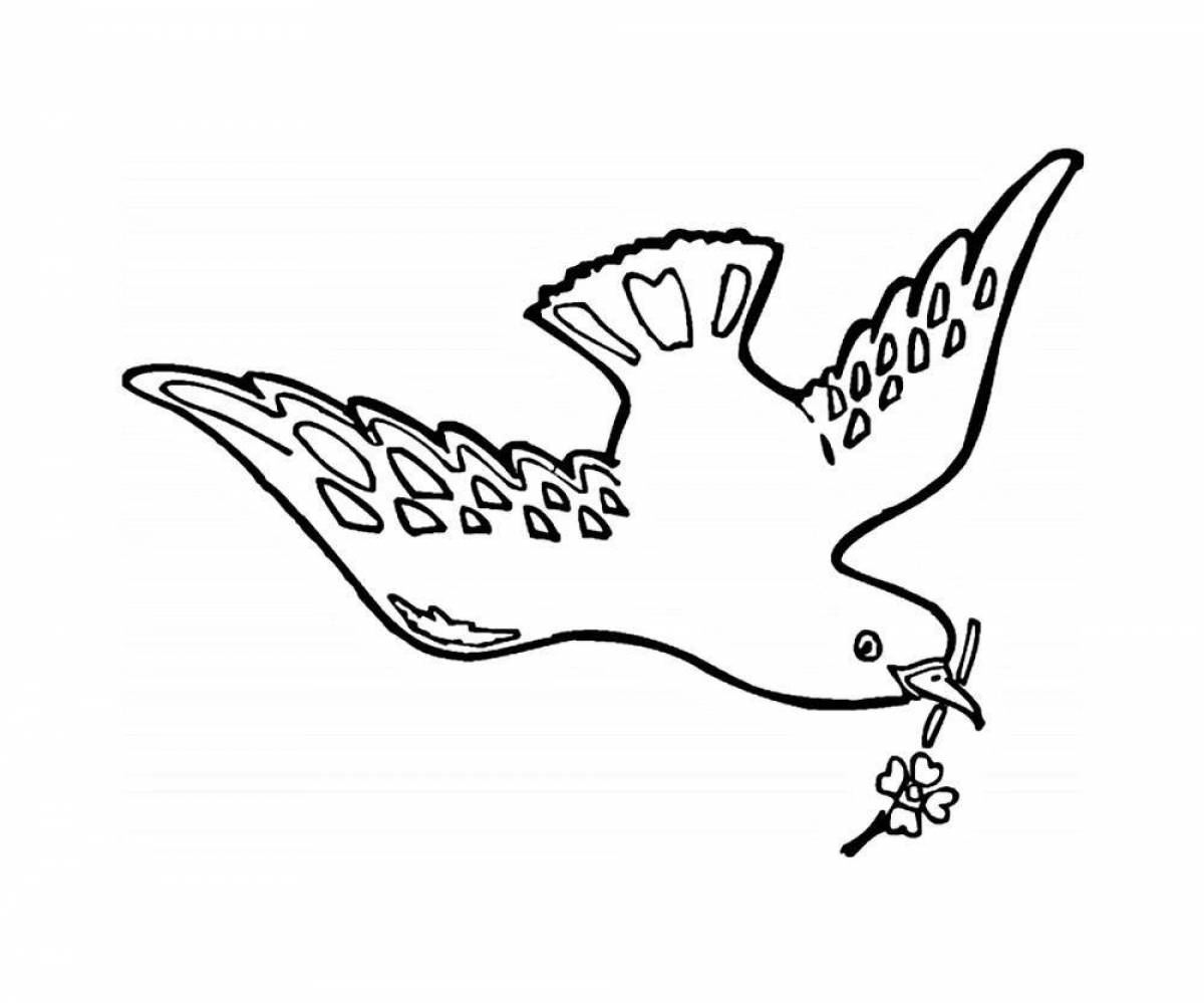 Joyful dove of peace coloring pages for kids