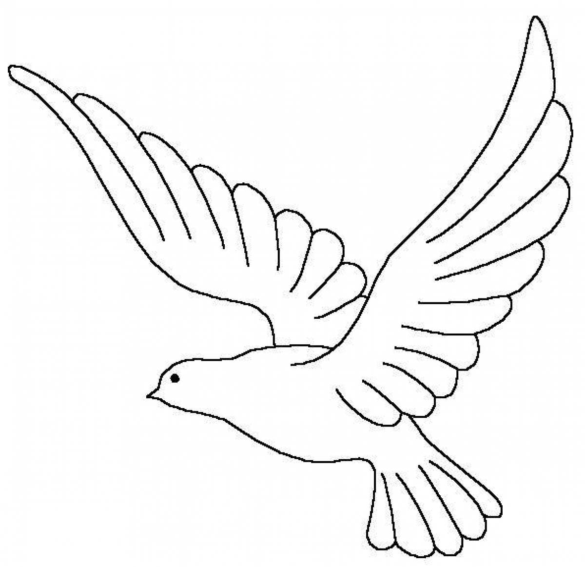Holiday coloring dove of peace for children