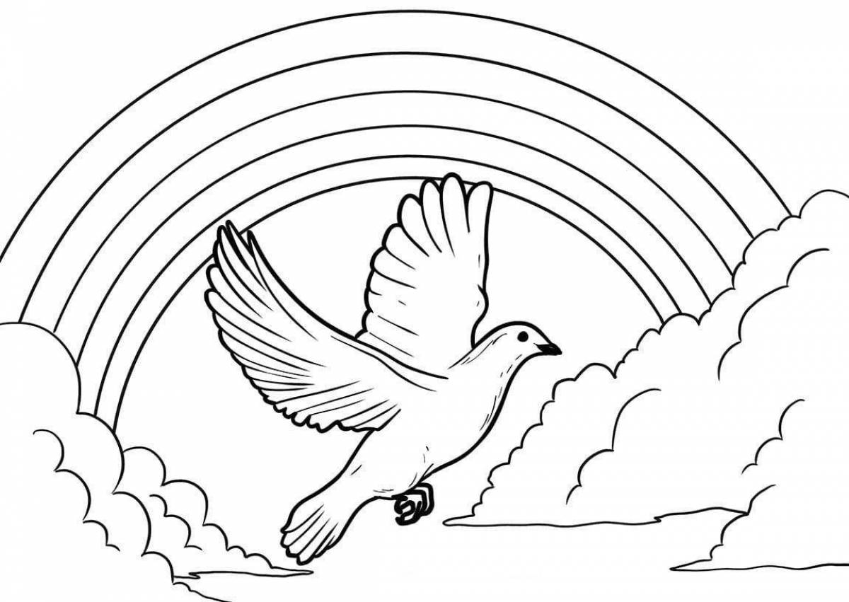 Glitzy dove of peace coloring book for kids