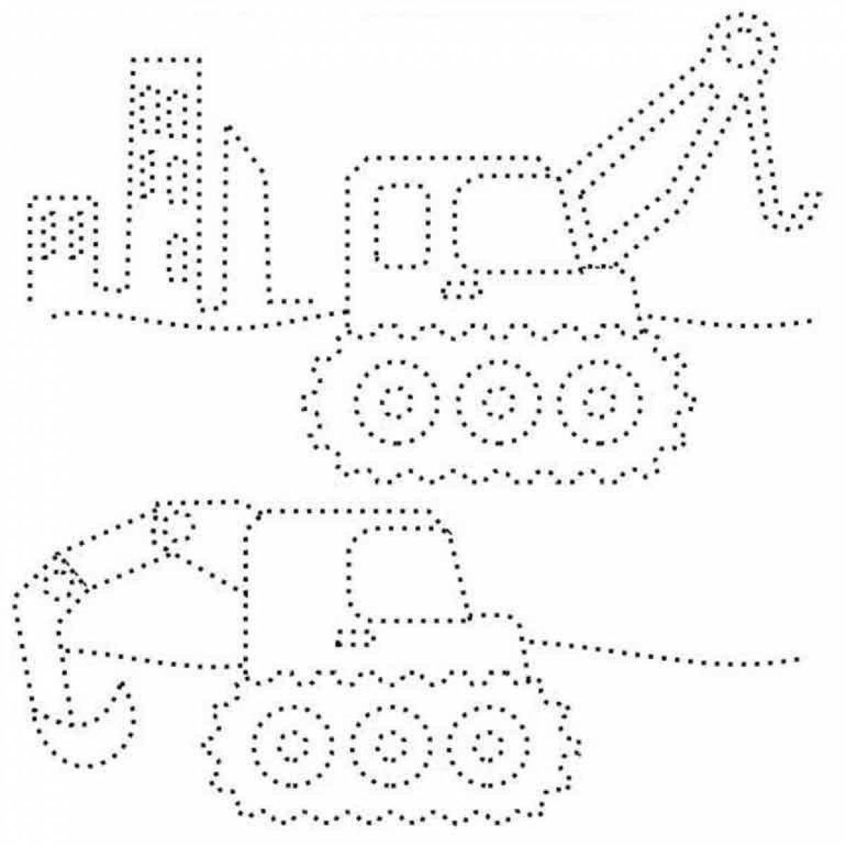 A fun coloring book with dots for kids