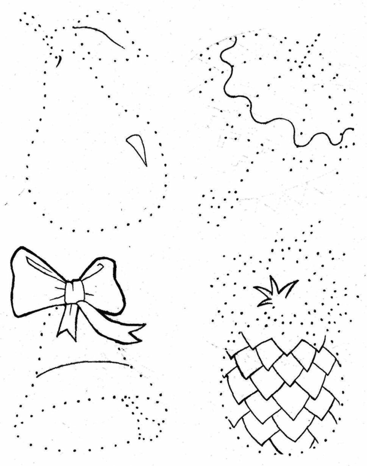 Fun coloring with polka dots for children 5-7 years old