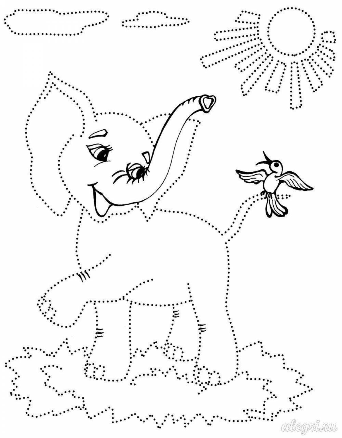 Fascinating dotted coloring book for kids
