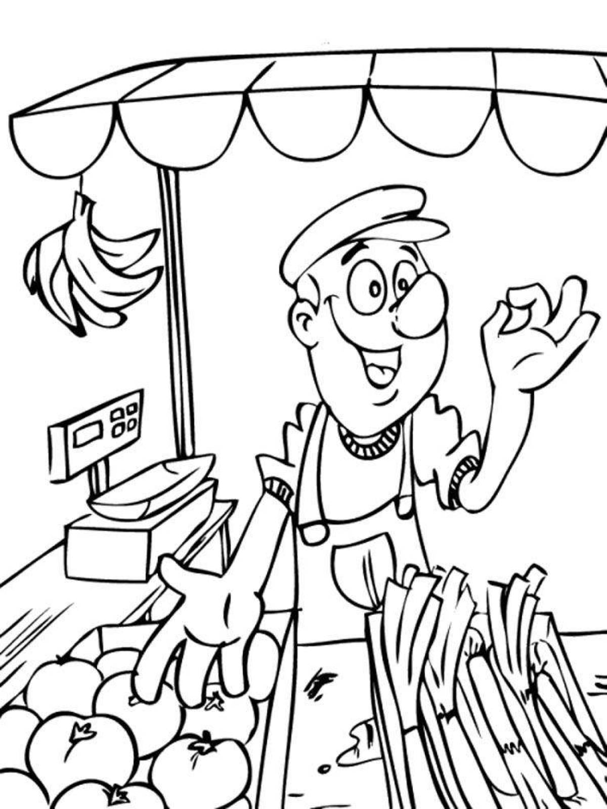 Flaming Salesman Coloring Page