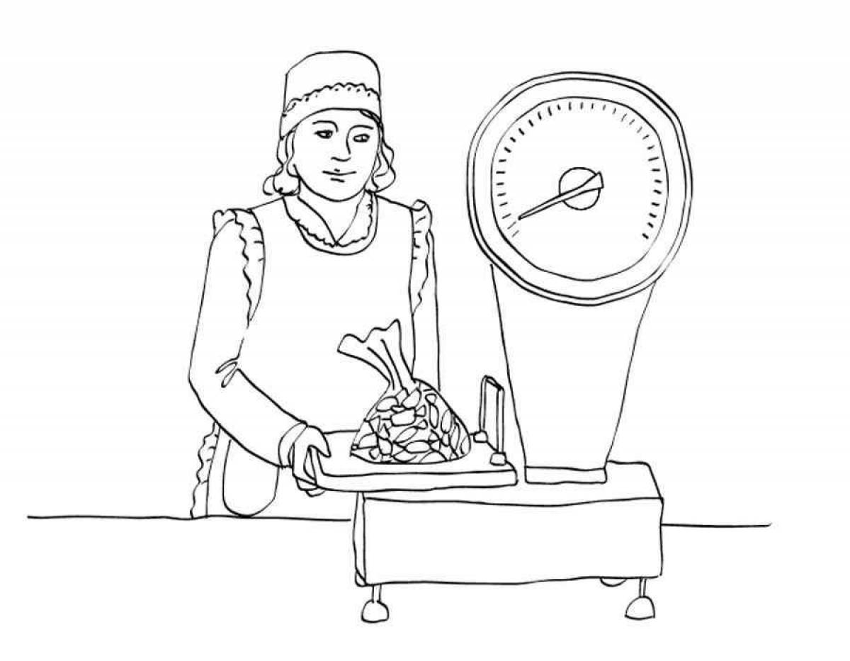 Seller's Fun Coloring Page