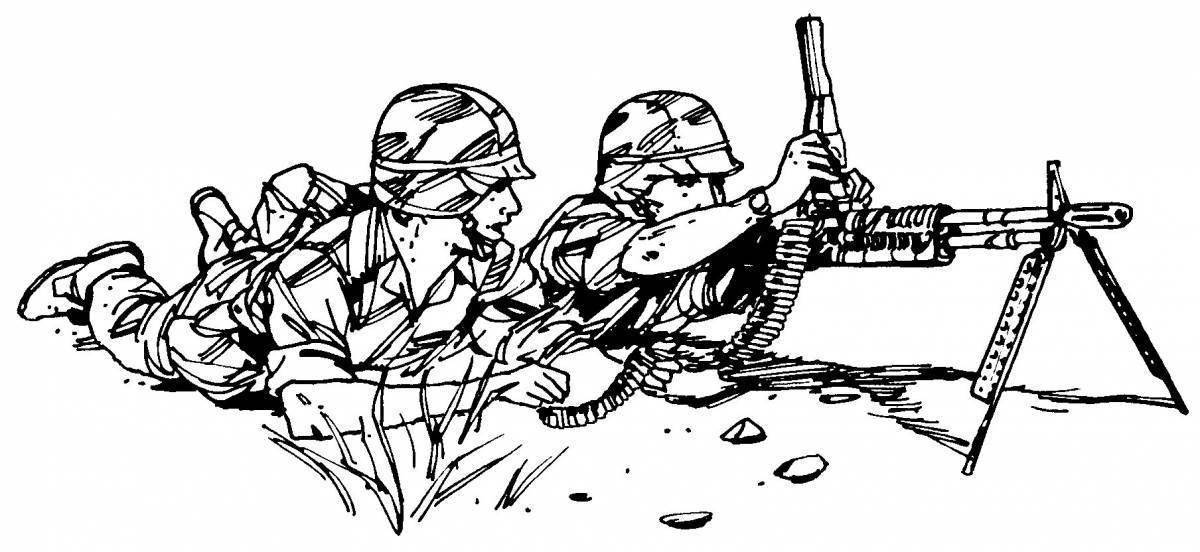 Bold army coloring page