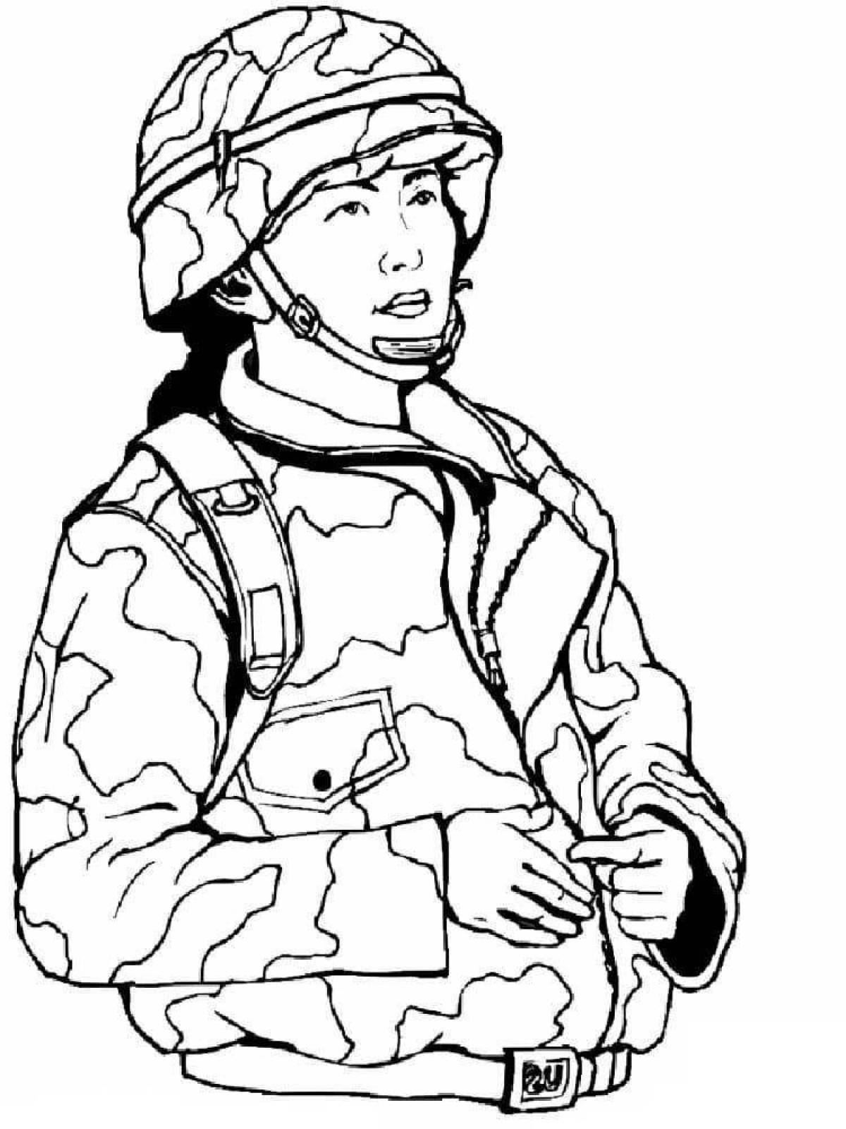 Shiny army coloring page