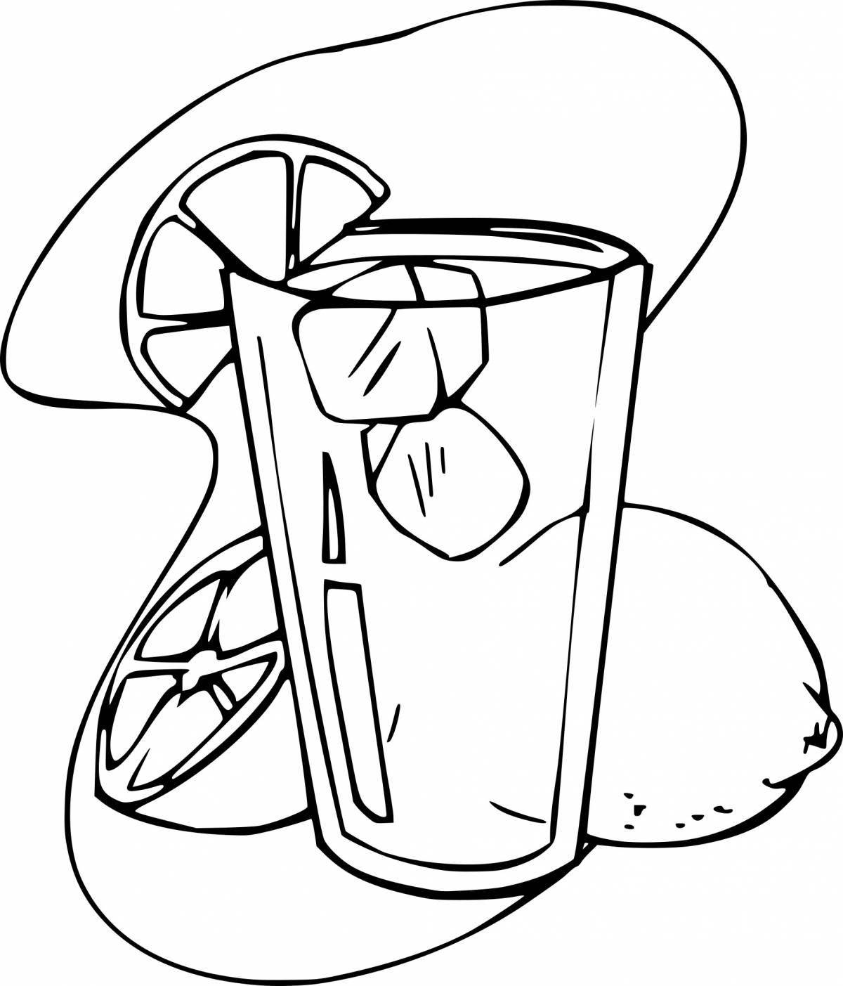 Coloring page of a refreshing drink