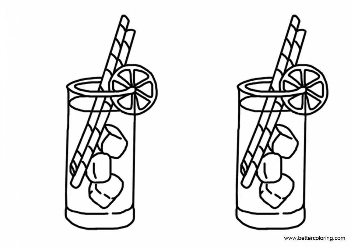 Coloring book fruit drink