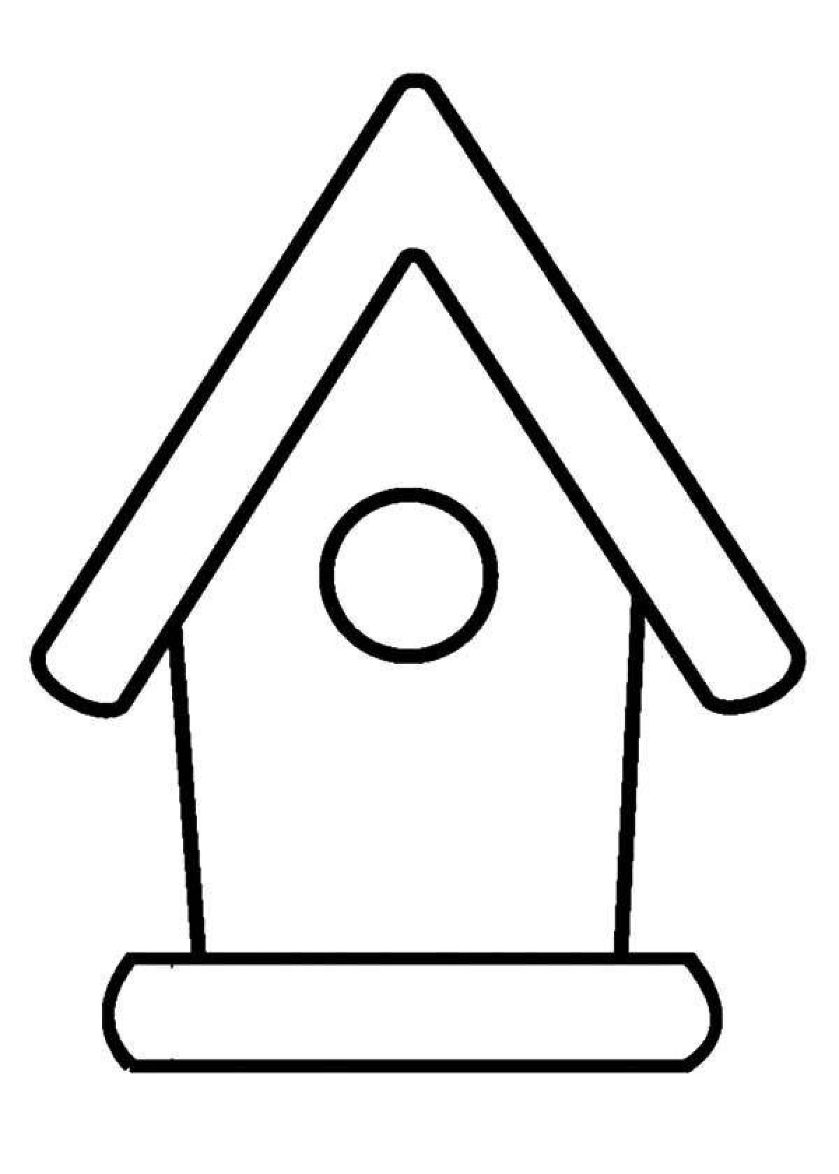 Coloring page cute birdhouse