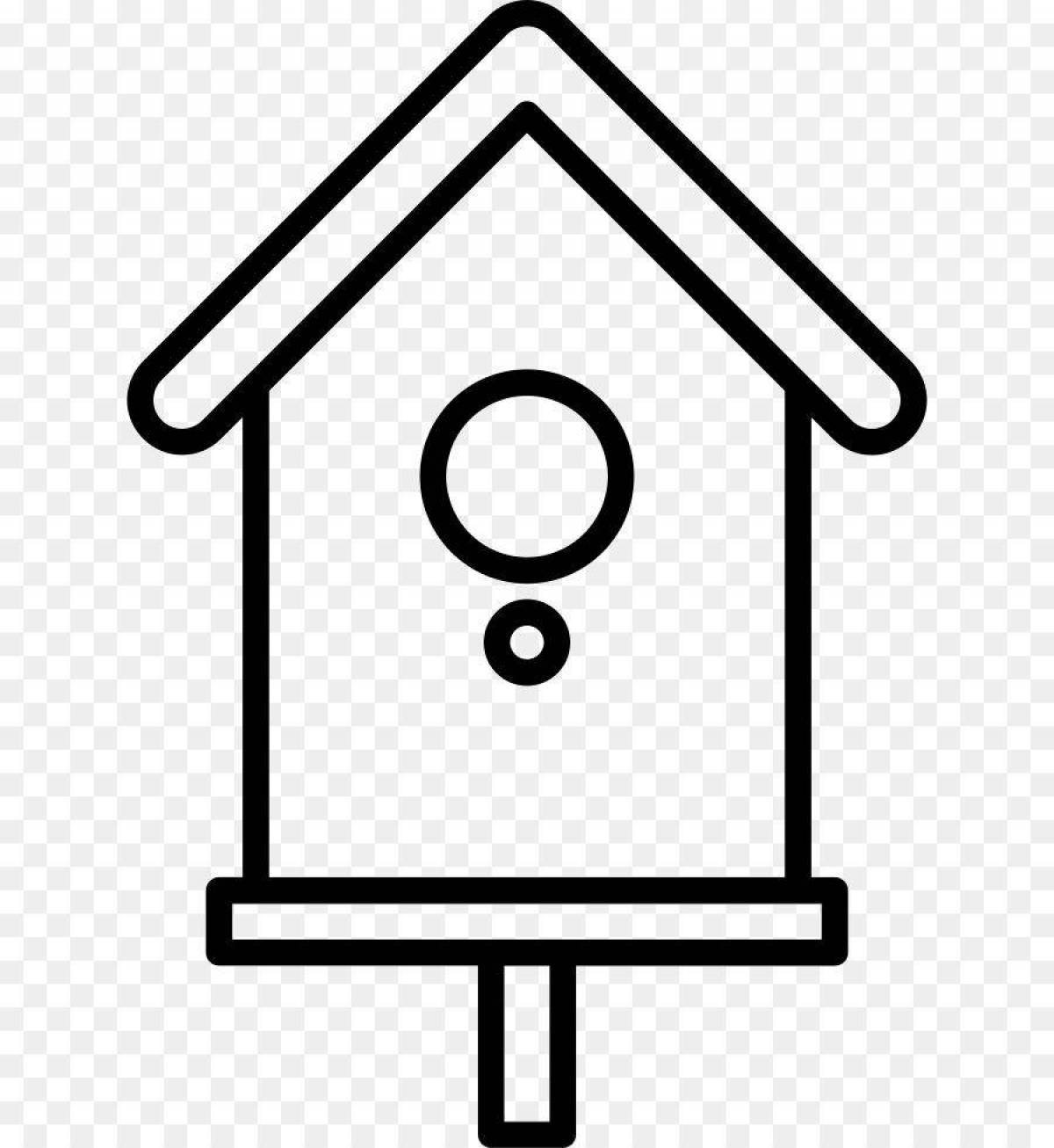 Awesome birdhouse coloring page