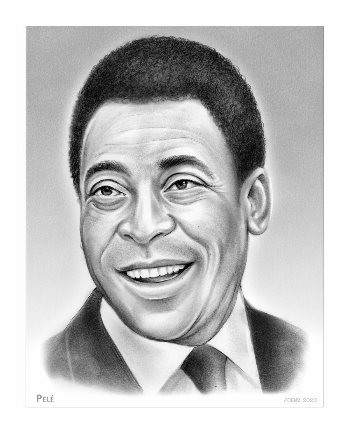 Colorful pele coloring page