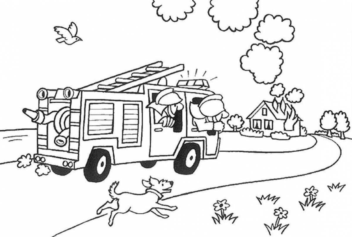 Majestic firefighter coloring page