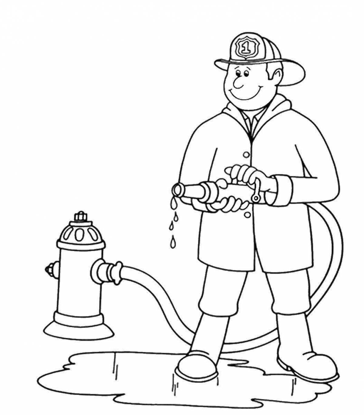 Coloring page dazzling firefighter
